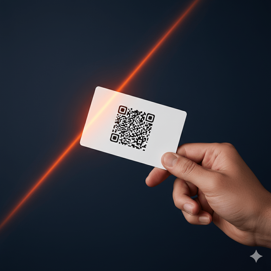 A student scanning QR code for attendance